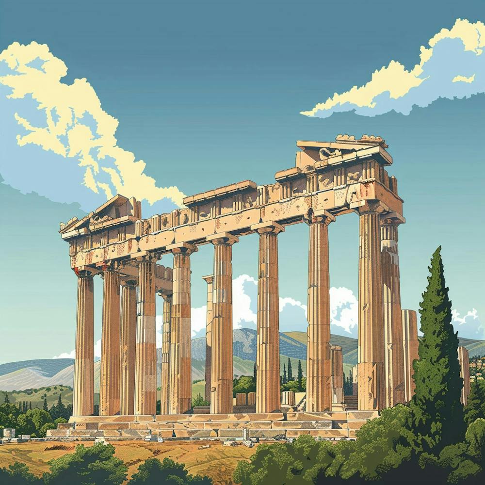 A Temple Of Olympian Zeus In Athens Vector Desig 1720009328 3