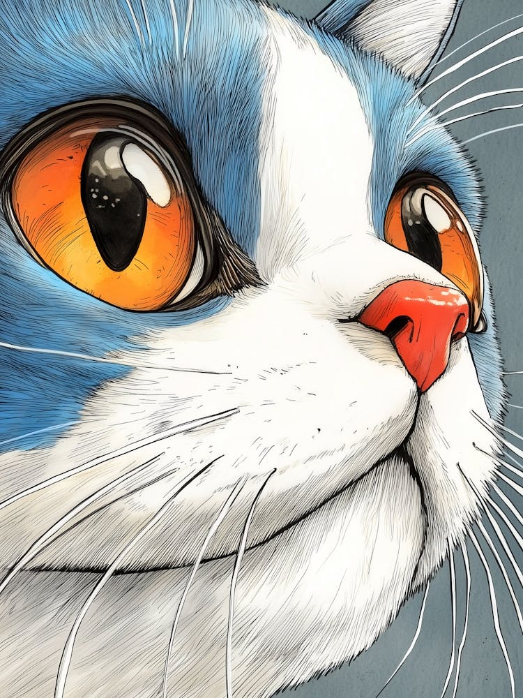 Blue Cat With Orange Eyes