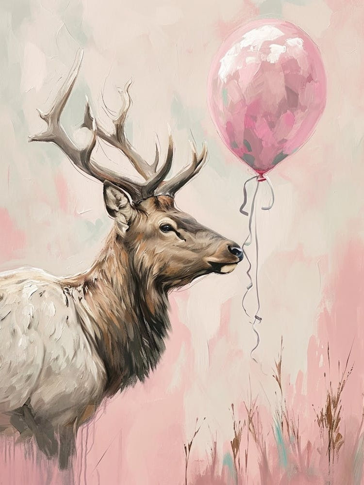 Cute Elk 4 With Balloon