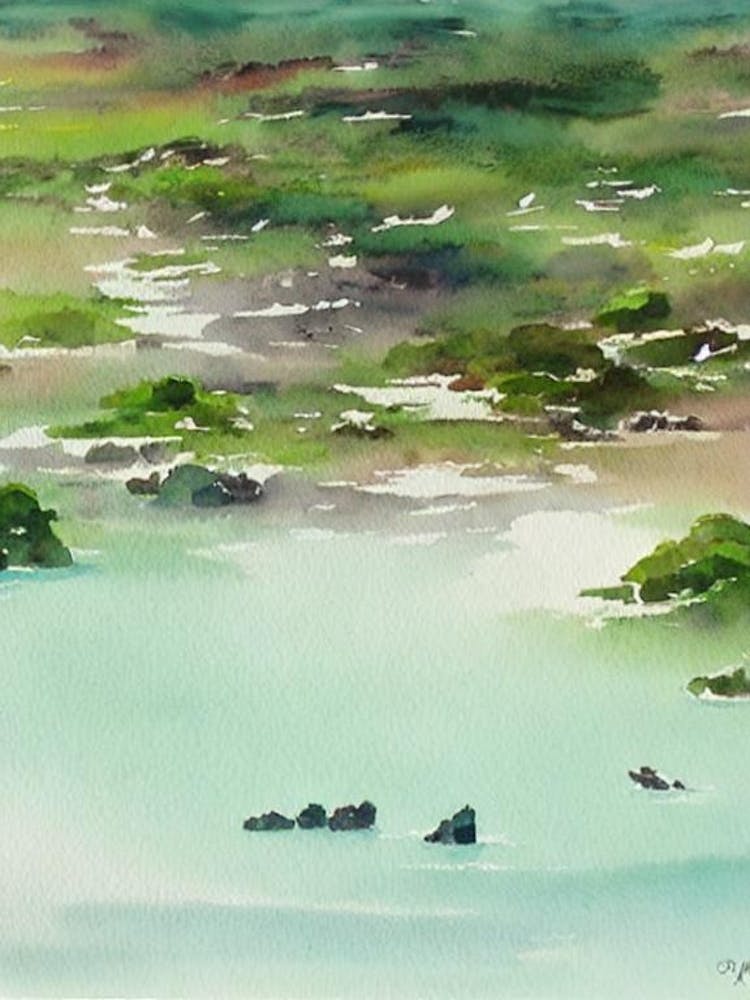 Galapagos National Park Ecuador Water Colour Poster