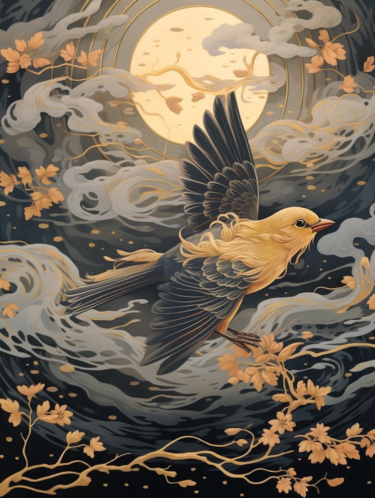 American Goldfinch 1 Gold Detail Painting
