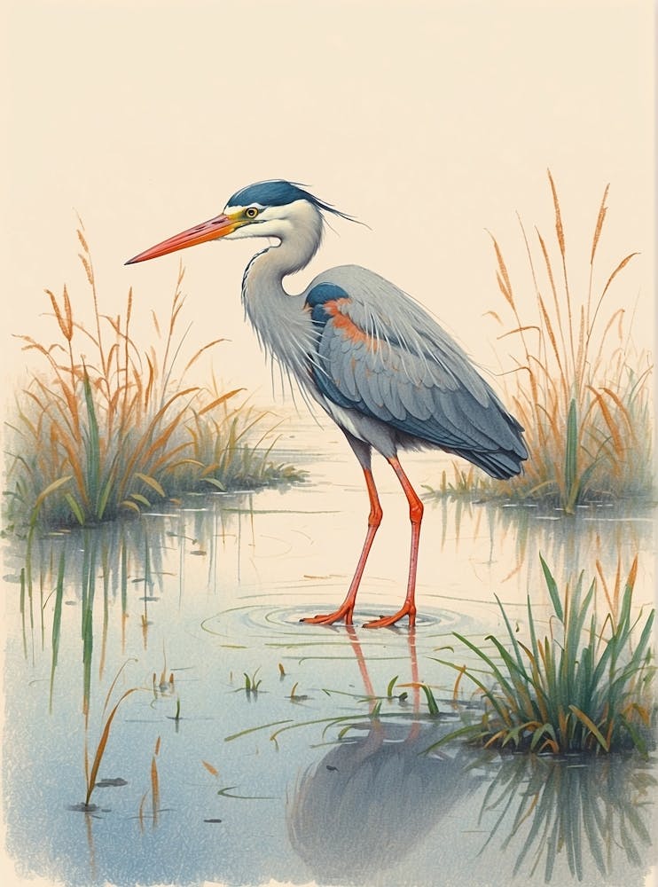 Heron In Water