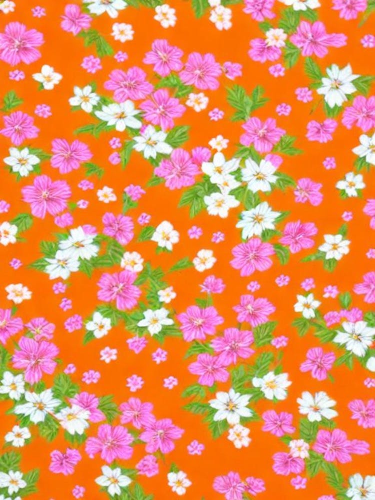 Phlox Floral Print Warm Tones 2 Flower