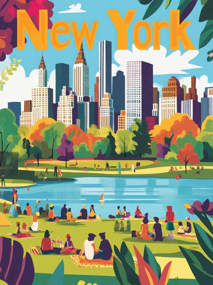 Aihrgdesign A 1970s Inspired Travel Poster For New York 2