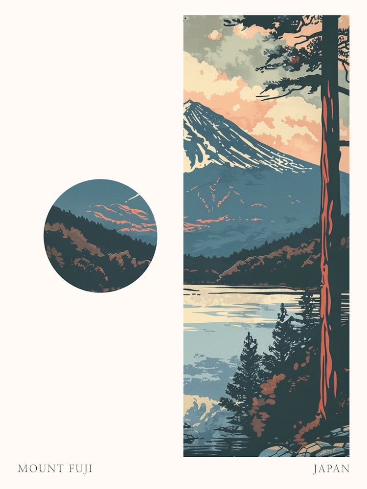 Mount Fuji Japan 9 Cut Out Travel Poster