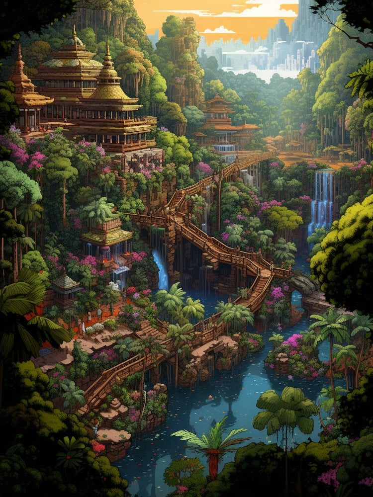 Taman Negara Sinharaj Pixel Art 4
