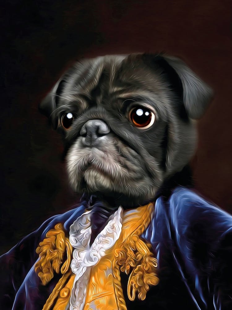 Aristocrats Pug Greg Pet Portraits