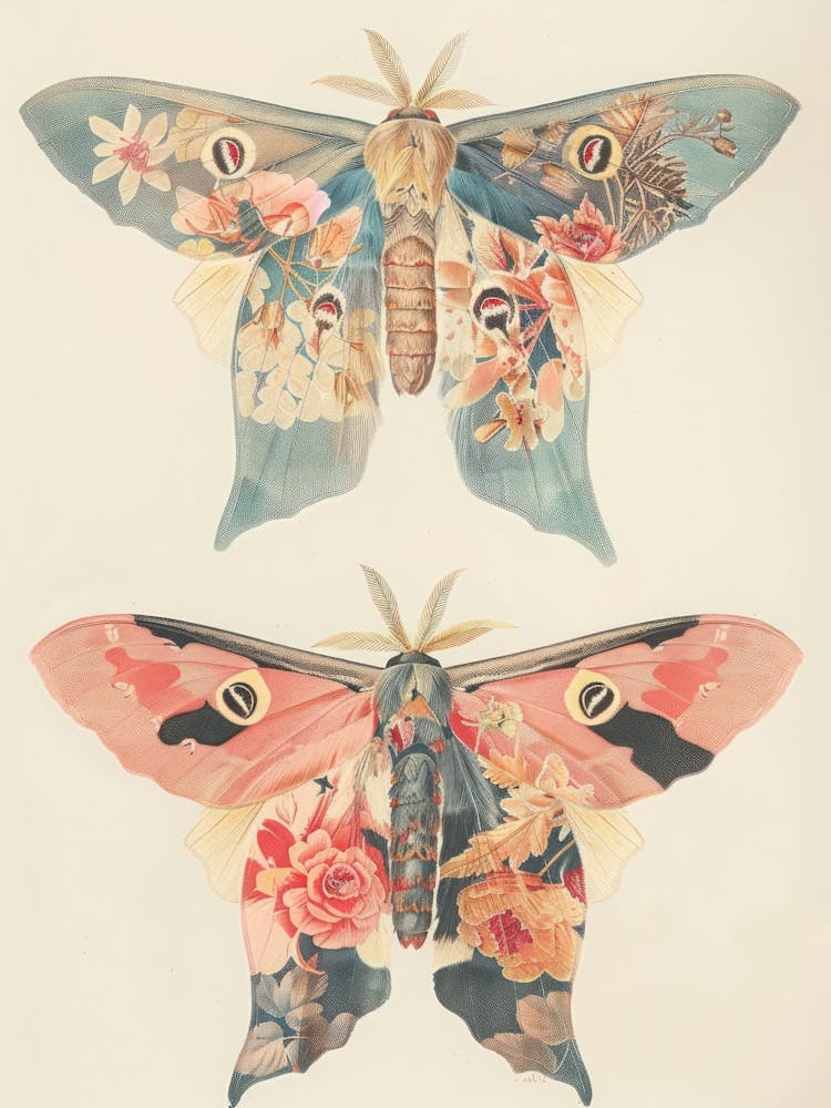 Shimmering Butterflies William Morris Style 3