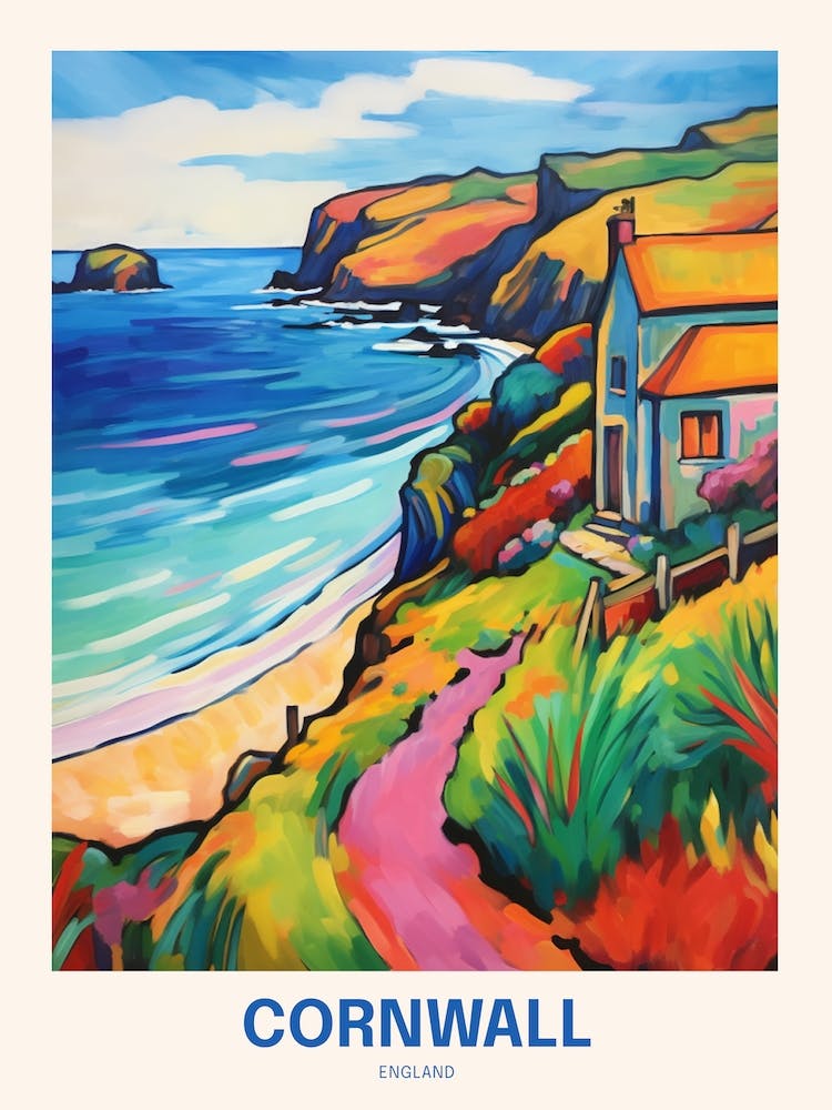 Cornwall England 10 Uk Travel Poster
