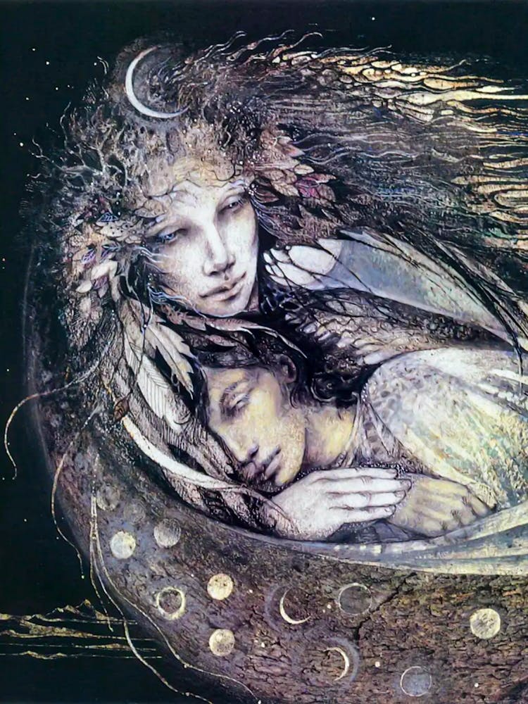 In the Arms of Love for Eternity - Vintage Valentines The Lovers