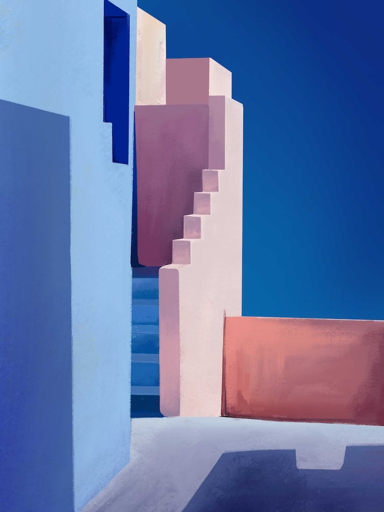 Stairs And Stories Blue