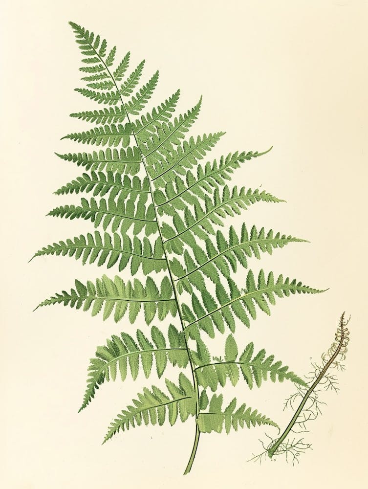 Vintage Illustration Lady Fern 1