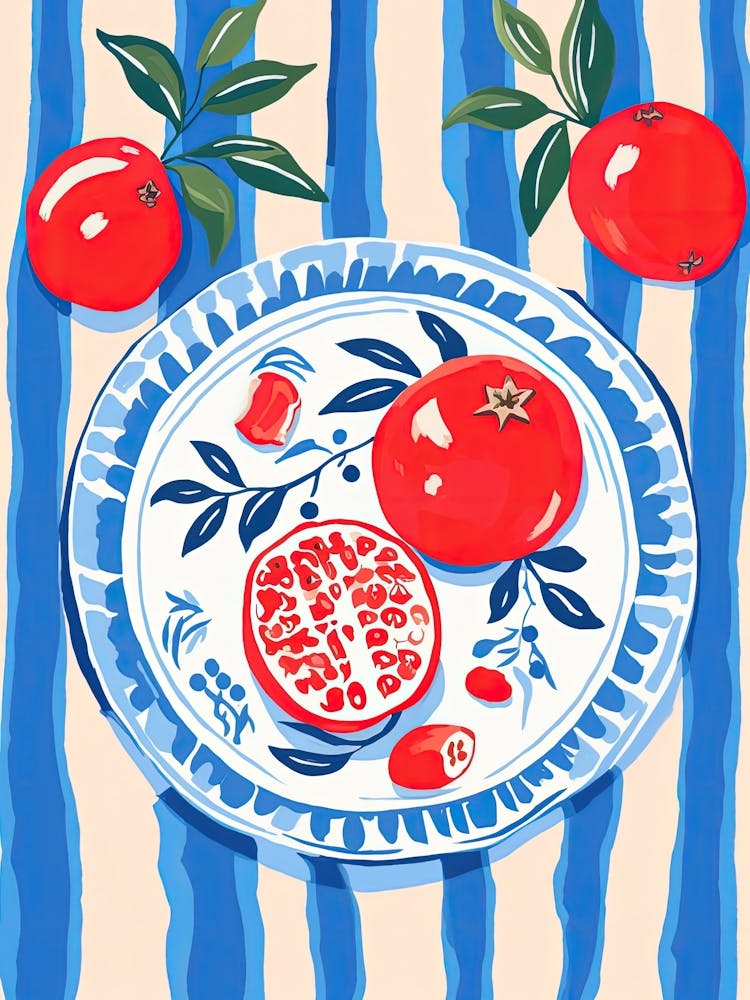Pomegranate Fruit Summer Illustration 2