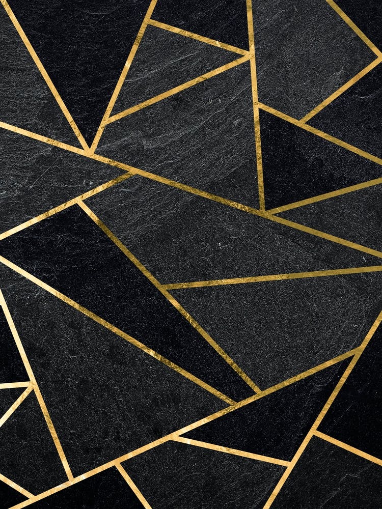 Black And Gold Geometric Pattern - Gold Art deco