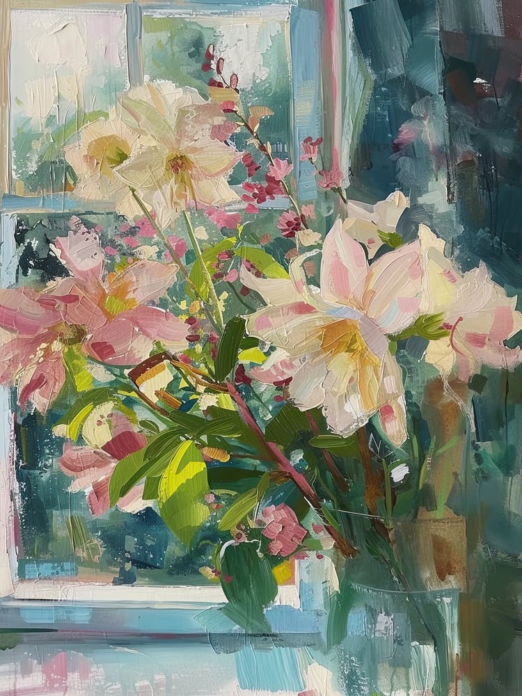 Orchid Flowers On A Cottage Window 2