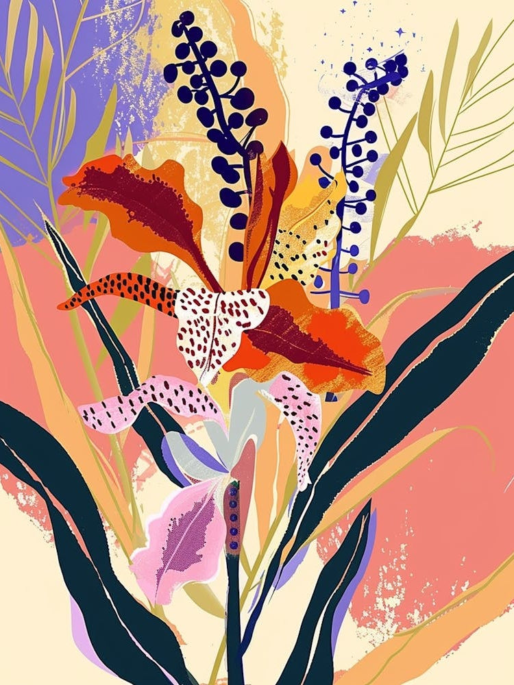 Colourful Flower Illustration Statice Flower 4