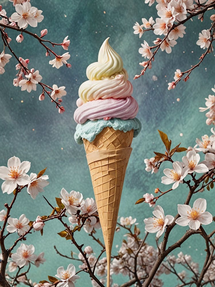 Cherry Blossom Ice Cream Cone no2