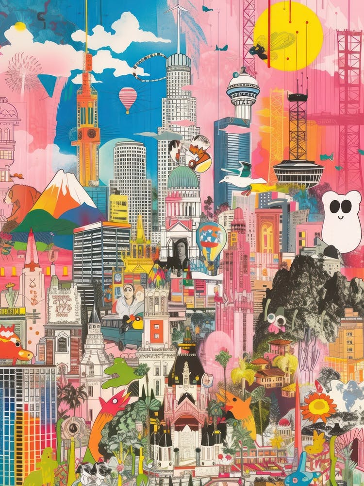 Los Angeles   Retro Collage Style 1