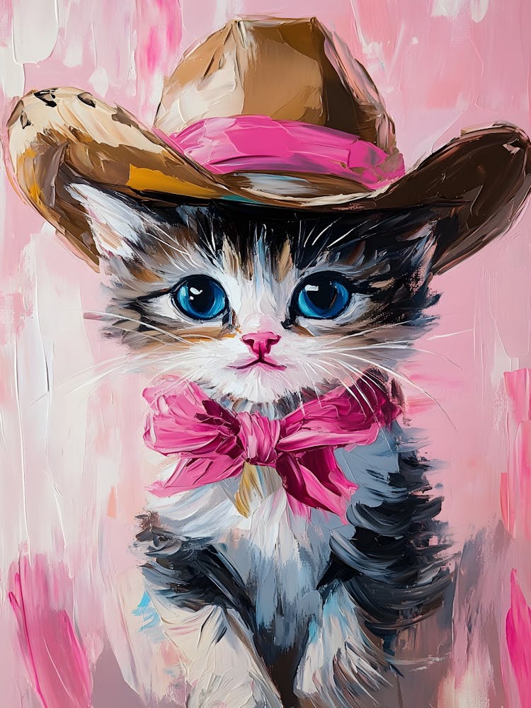Kitten In Cowboy Hat