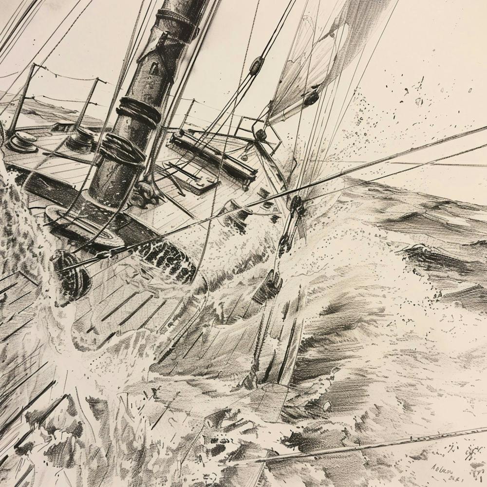 Sailboat In Rough Seas 2