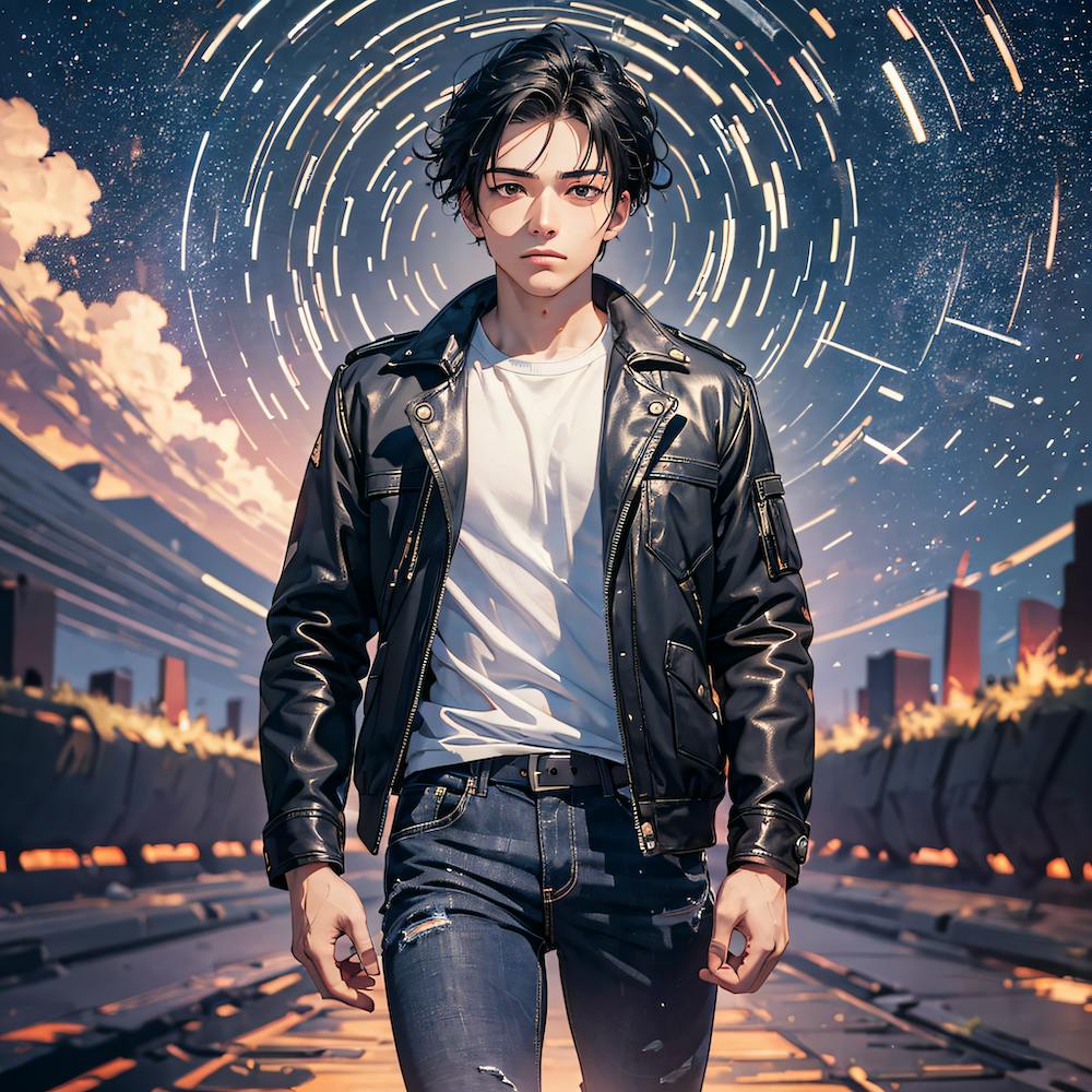Young Man In A Leather Jacket
