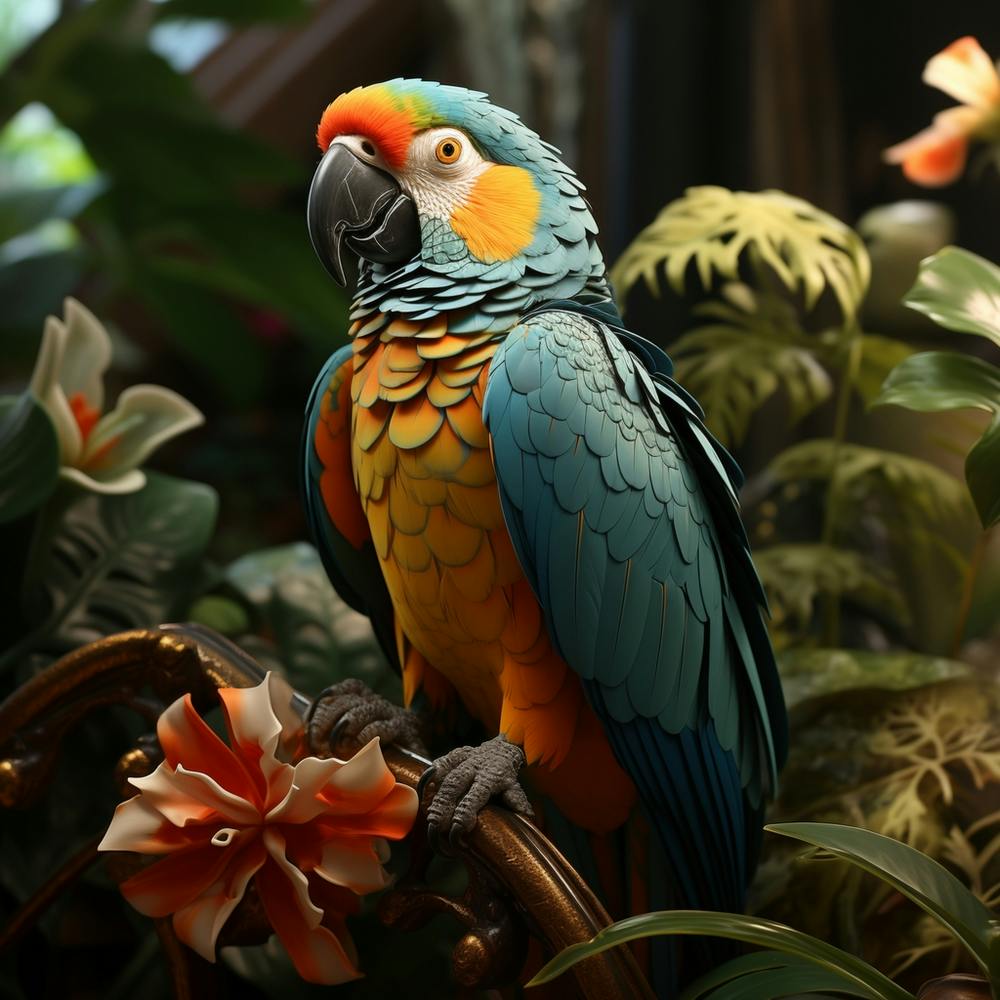 Studio 83 Happy Parrot Greeting Card In The Style Of Detailed C 31d7c51c 4fea 405c B55d 6d97d7e9ec99