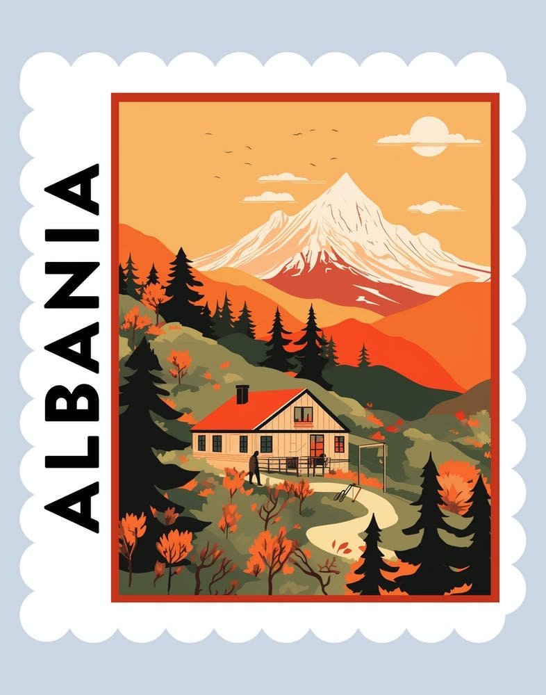 Albania 1 Travel Stamp Poster