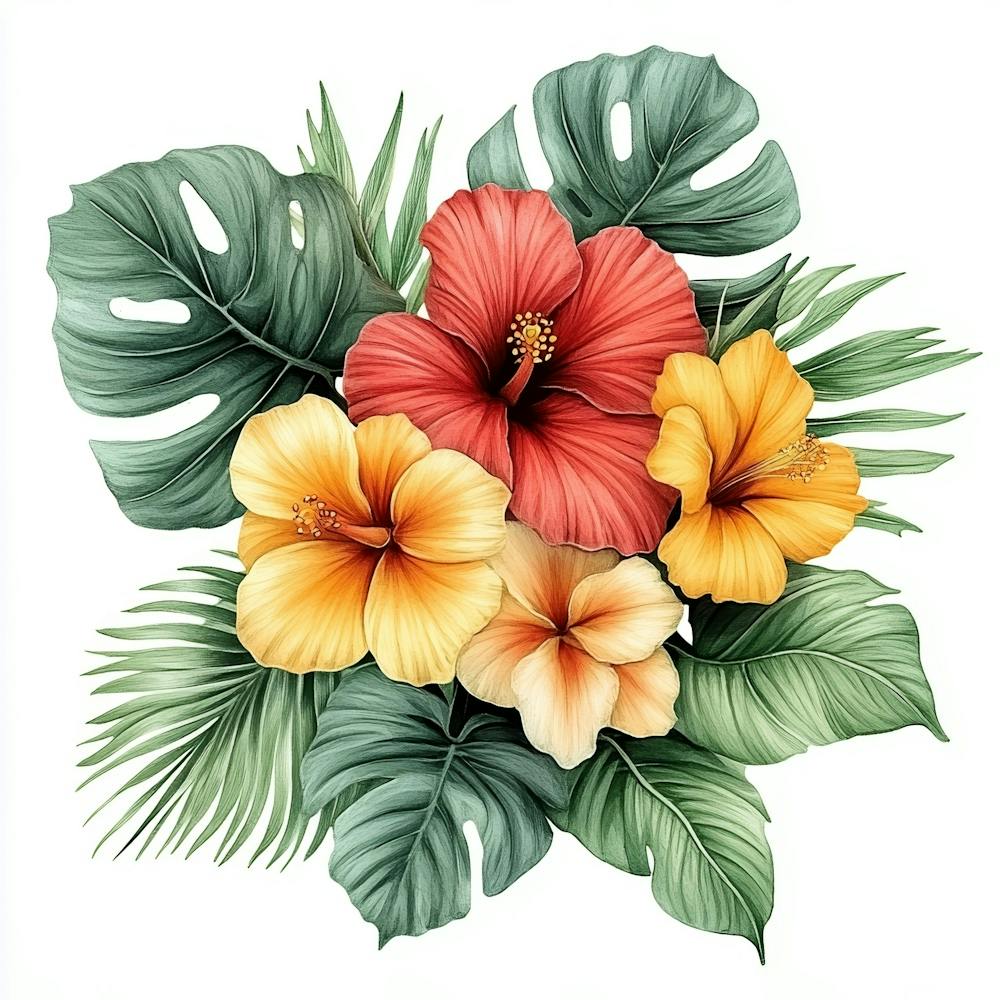 Hibiskus Blumen Kunst 3