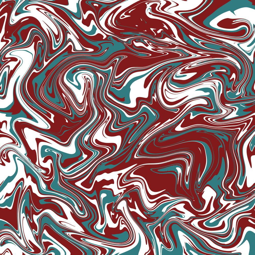 Liquid Contemporary Abstract Red, Teal Blue and White Swirls - Retro Liquid Marble Swirl Lava Lamp