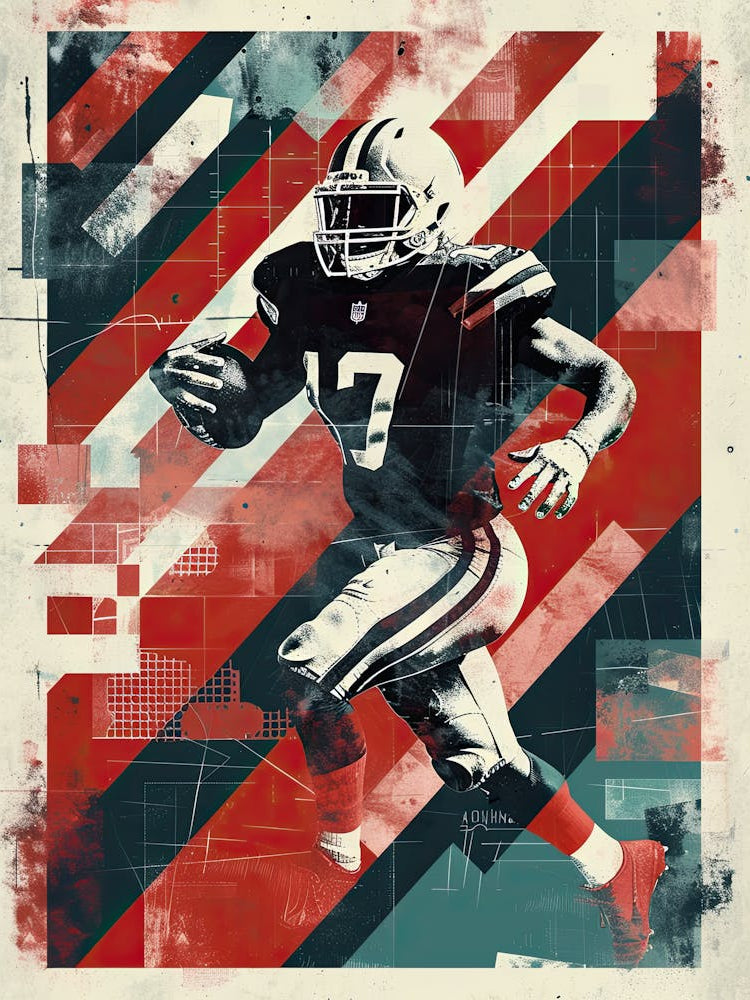 American Football Player Vintage Poster 52