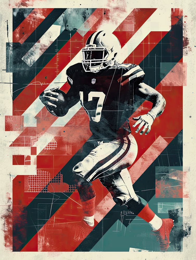 American Football Player Vintage Poster 52