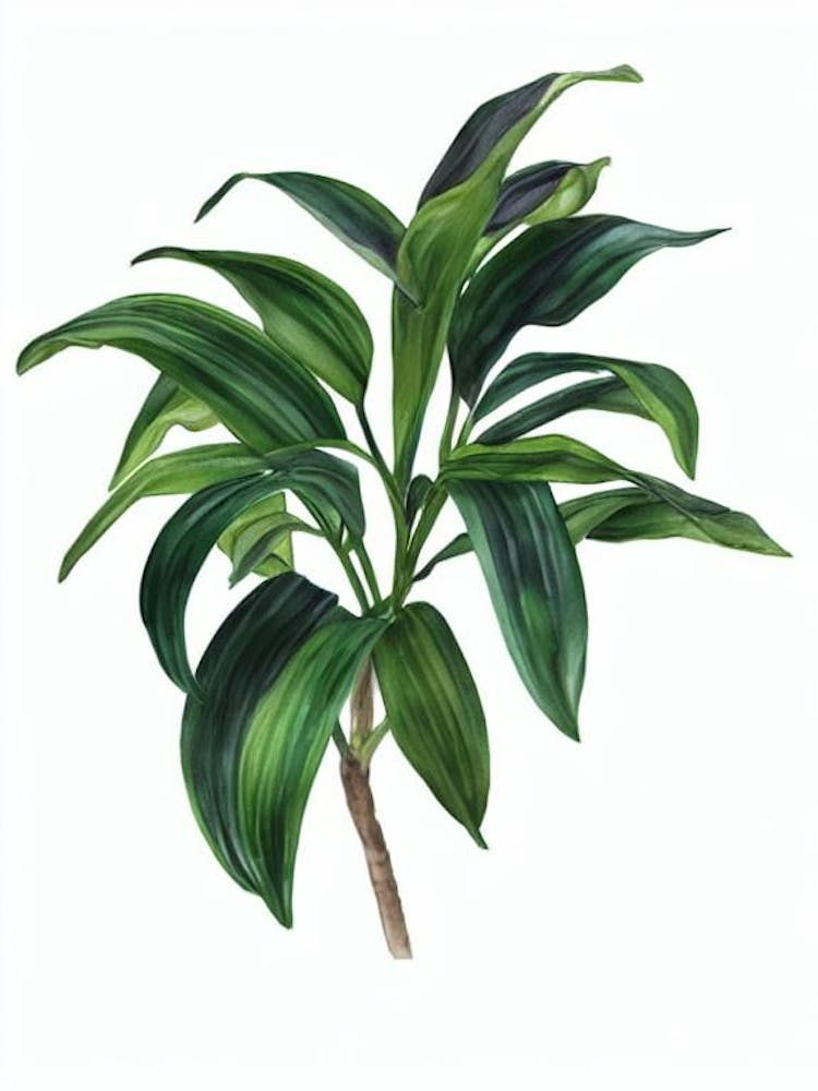 Plante araignée (Chlorophytum Comosum) Aquarelle