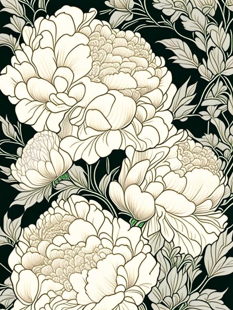 Alexander Fleming Peonies 3 Drawing