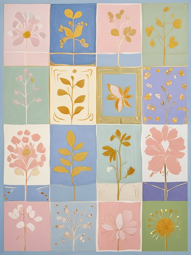Pastel Flower Squares no1