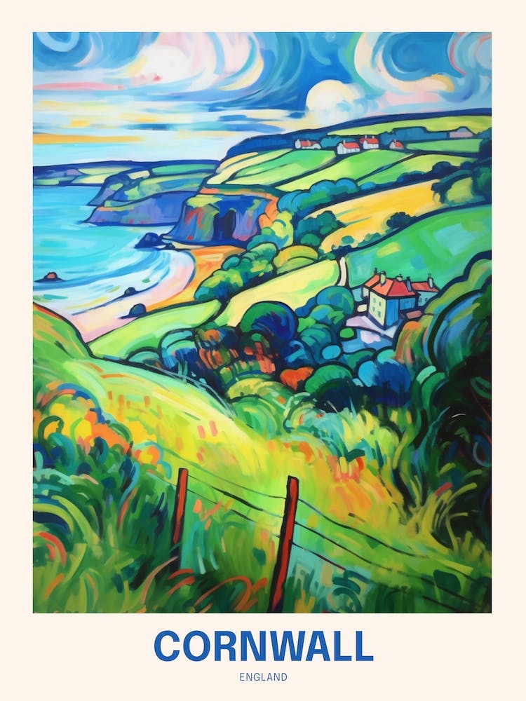 Cornwall England 22 Uk Travel Poster