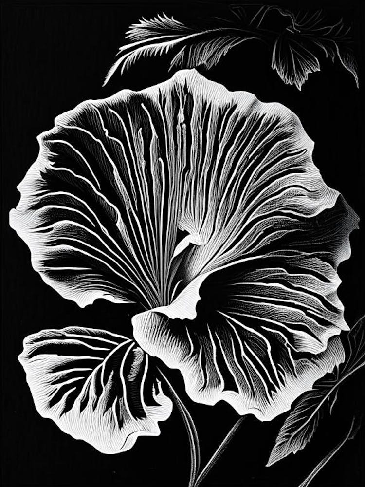 Pansy Leaf Linocut 1