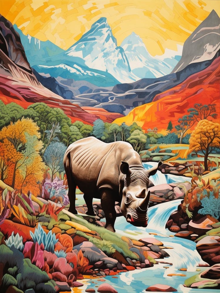 Rhino en Patchwork avec les Arbres 2