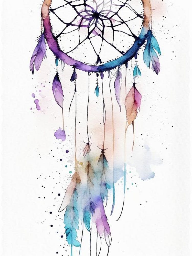 Dreamcatcher Symbol 1 Minimal Watercolour