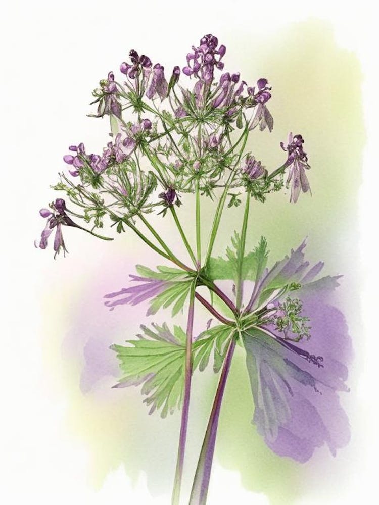 Meadow Rue Wildflower Watercolour