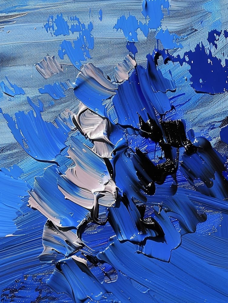 Abstraktes Blaues Gemälde 30
