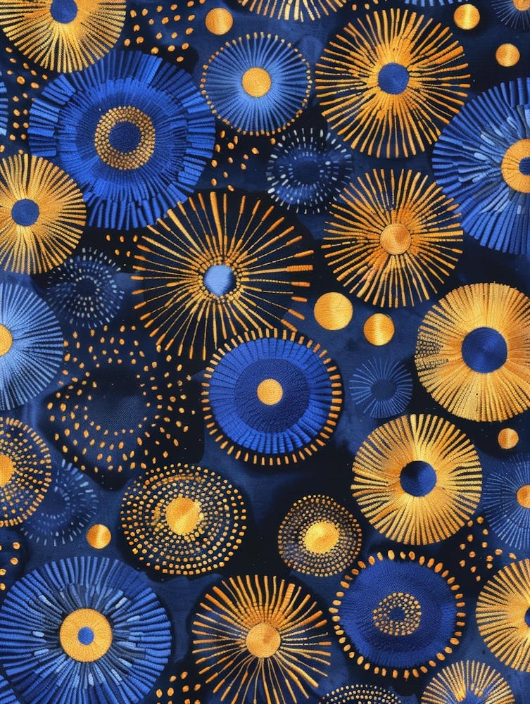 Blue And Gold Starbursts 1