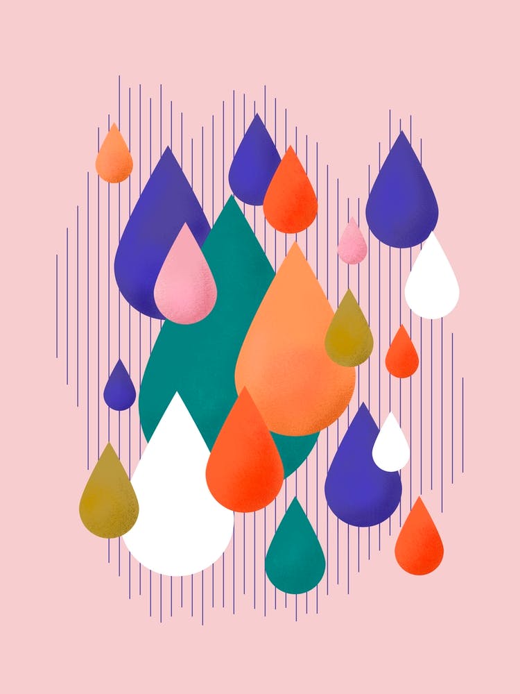 Colorful Rain Drops