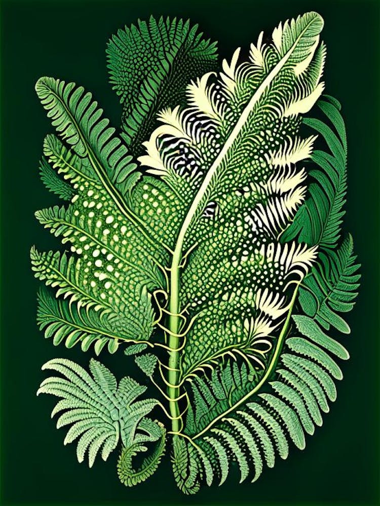 Tasmanian Tree Fern Vintage Botanical Poster