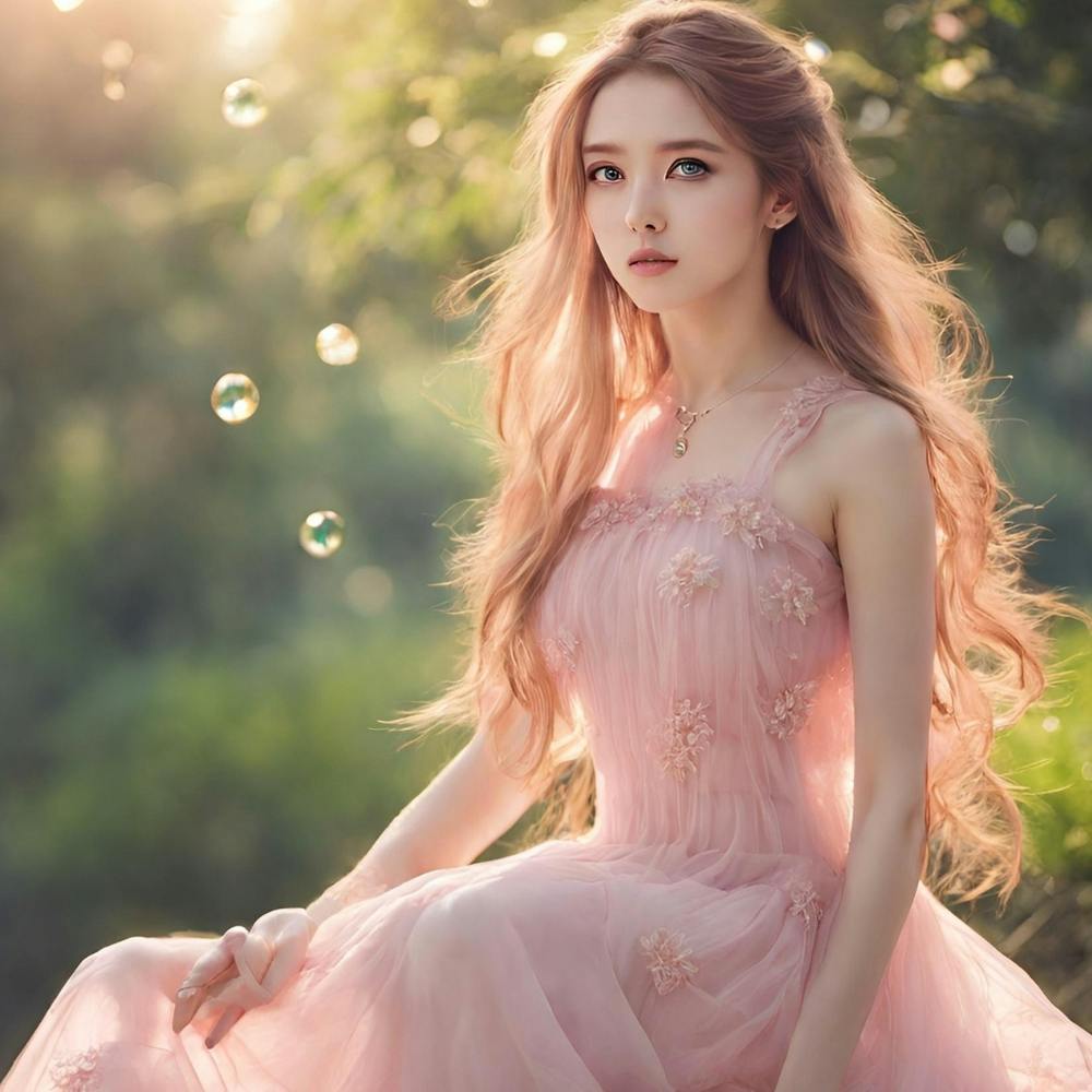 Pretty Girl In Pink Dress
