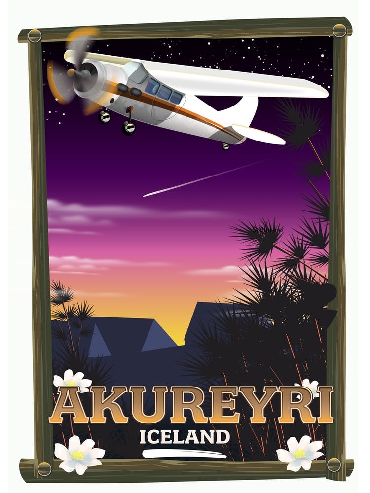 Akurueri Iceland Travel poster