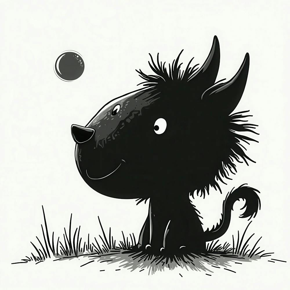 Black Dog With Moon