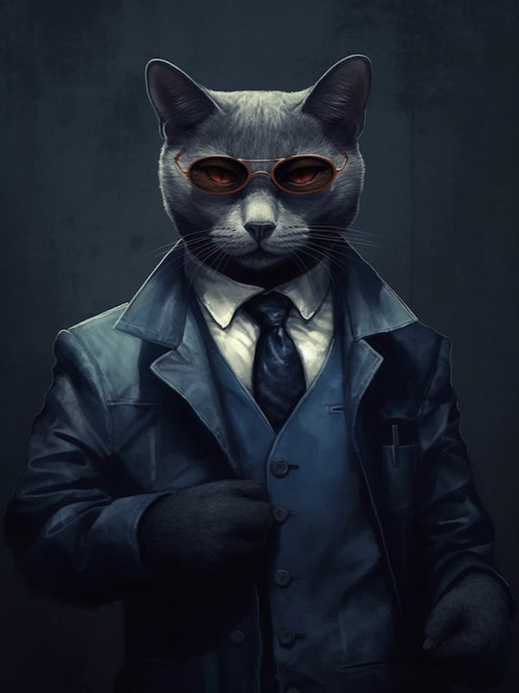 Gangster Cat Russian Blue 3