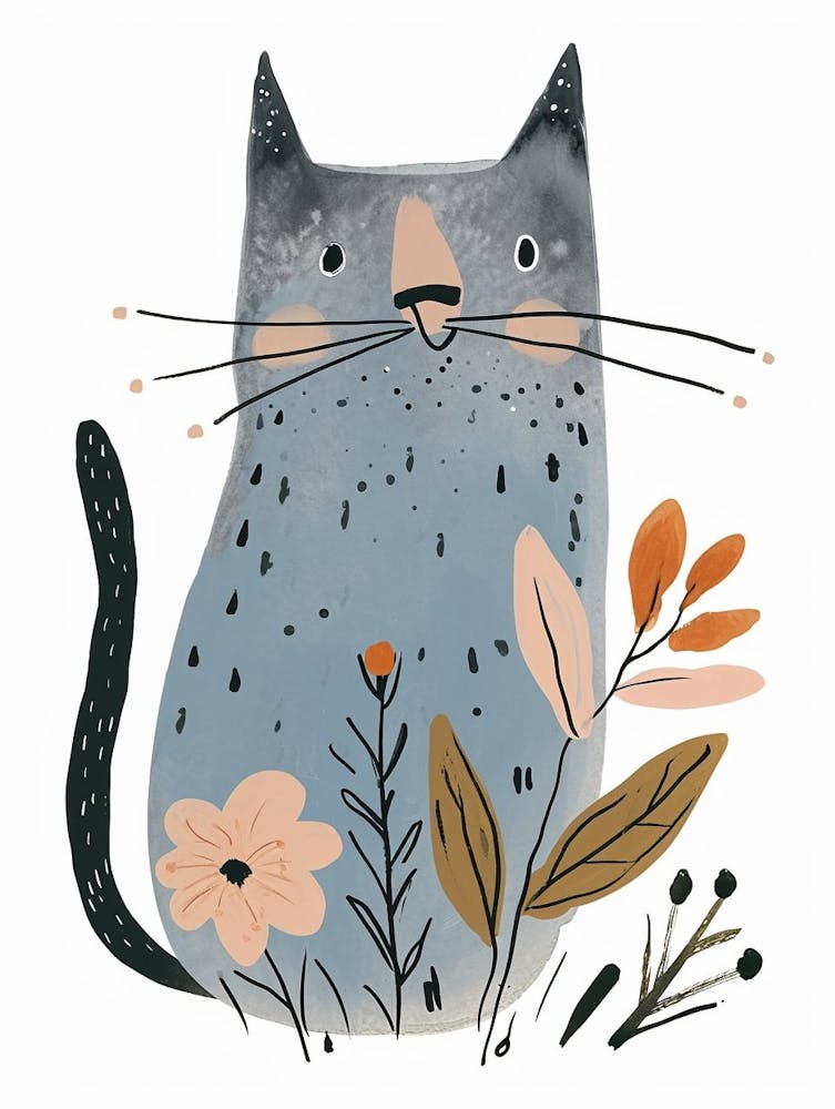 Nebelung Katze Clipart-Illustration 2