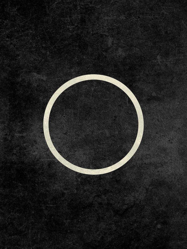 Minimal New Moon Phase In Charcoal