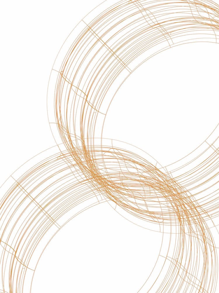 Yellow On White Abstract Wire Circles